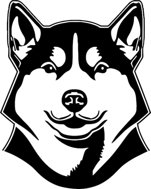 Faccia di cane shiba inu isolata su sfondo bianco svg vector illustration