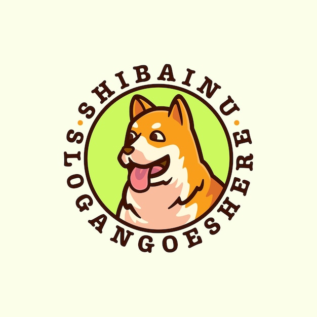 Shiba Inu dog logo cartoon mascot fruit vector illustration