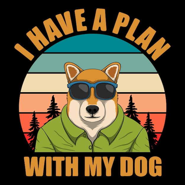 Vector shiba inu dog retro   illustration