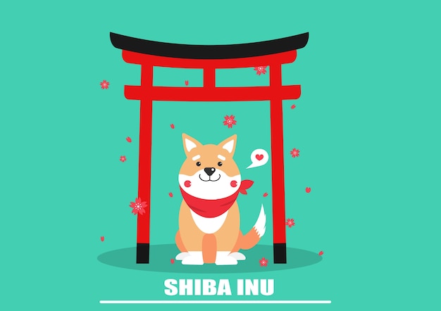 Vector shiba inu dog vector