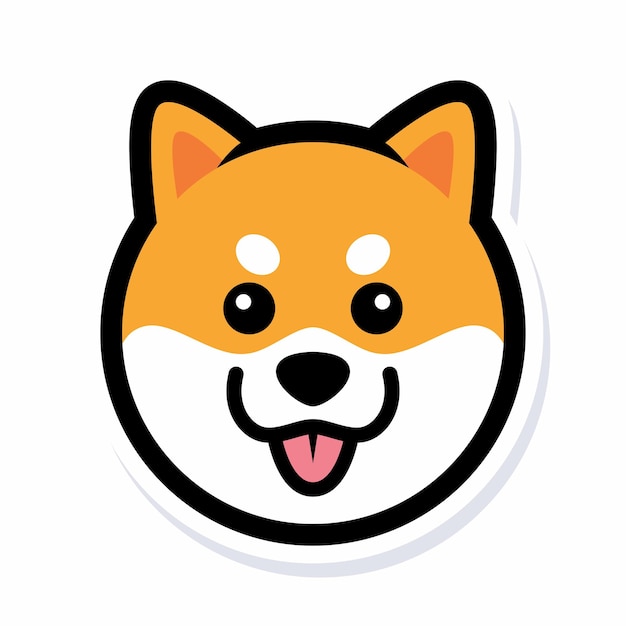 Vector shiba inu doggy logo design