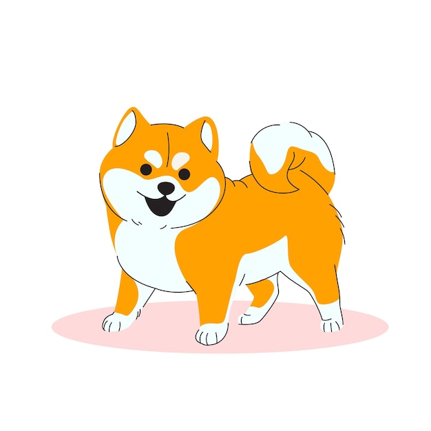 Vector shiba inu hond gelukkig gezicht