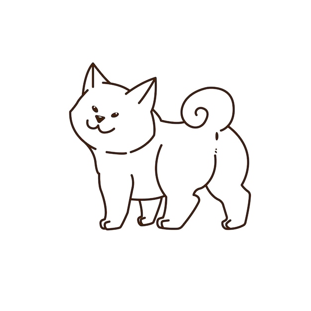 Shiba Inu Line Art