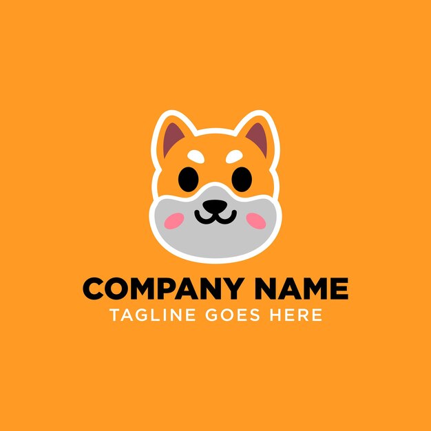 Vector shiba inu logo template