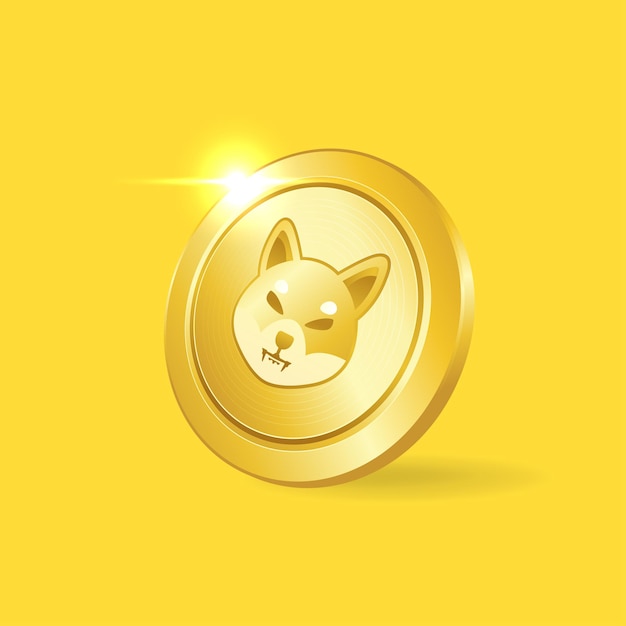 ベクトル 柴犬（shib）の金貨。