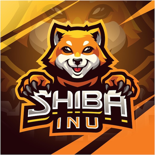 Shibainu esport mascotte logo ontwerp