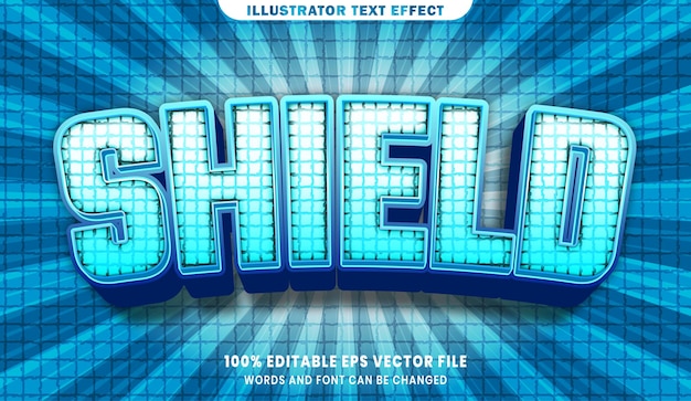 Shield 3d editable text style effect
