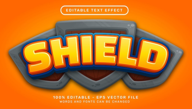 shield 3d text effect and editable text effect