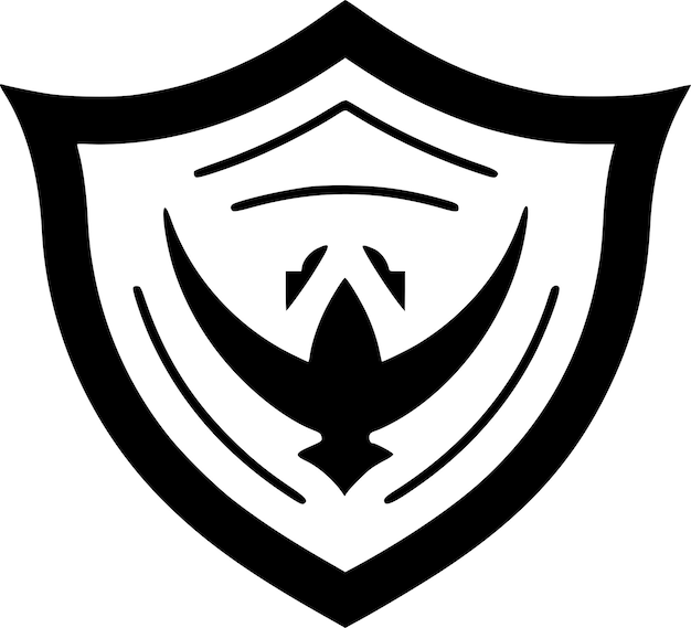 Вектор shield black and white vector illustration