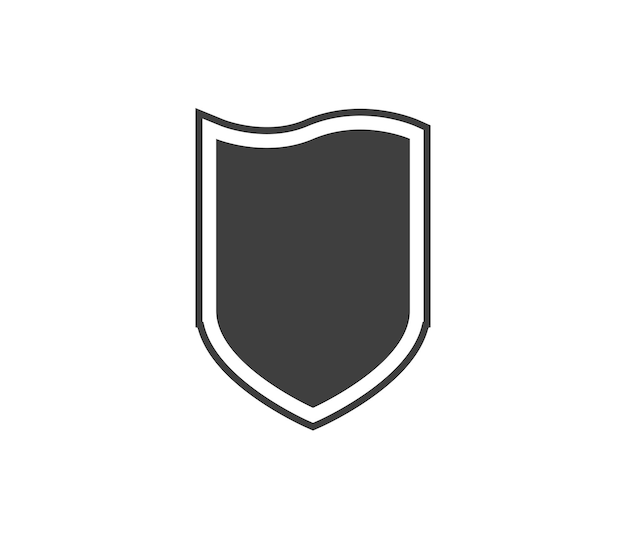 Shield black and white logo Guarantee insignia and guard symbol Security vector icon