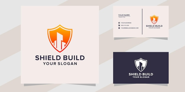 Shield build-logo en visitekaartje