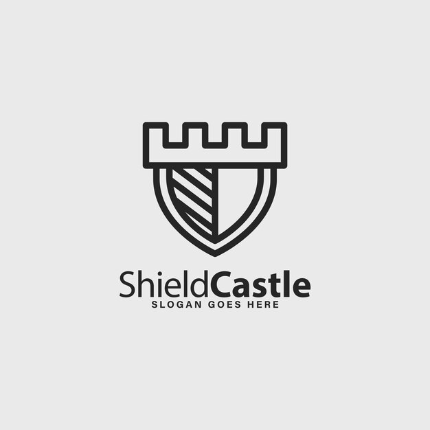 shield castle security logo simple design idea