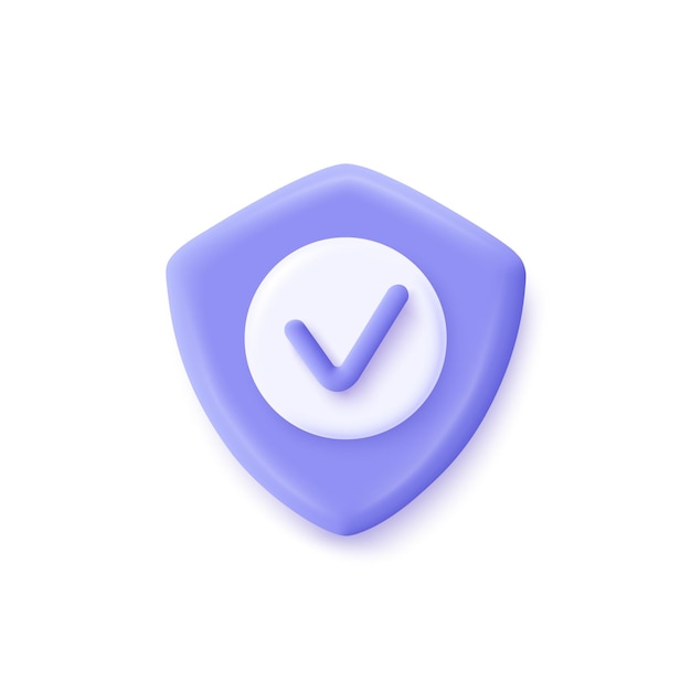 Vector shield check mark icon. 3d vector illustration. security, guaranteed icon.