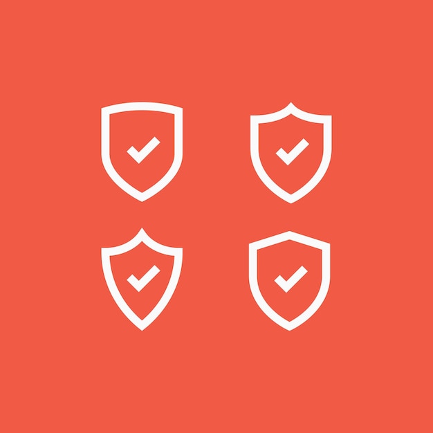 Vector shield check mark icon set vector illustration