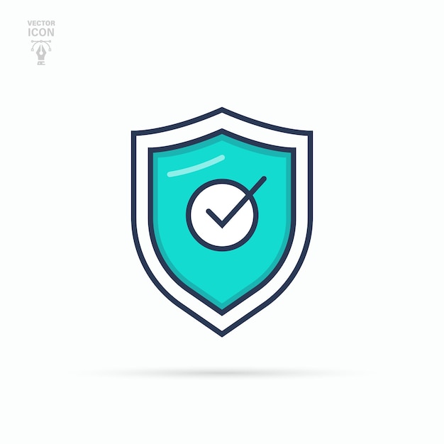 Shield check mark logo icon Approved and reliable product concept