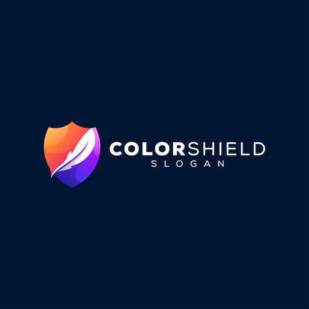 Shield color gradient logo design