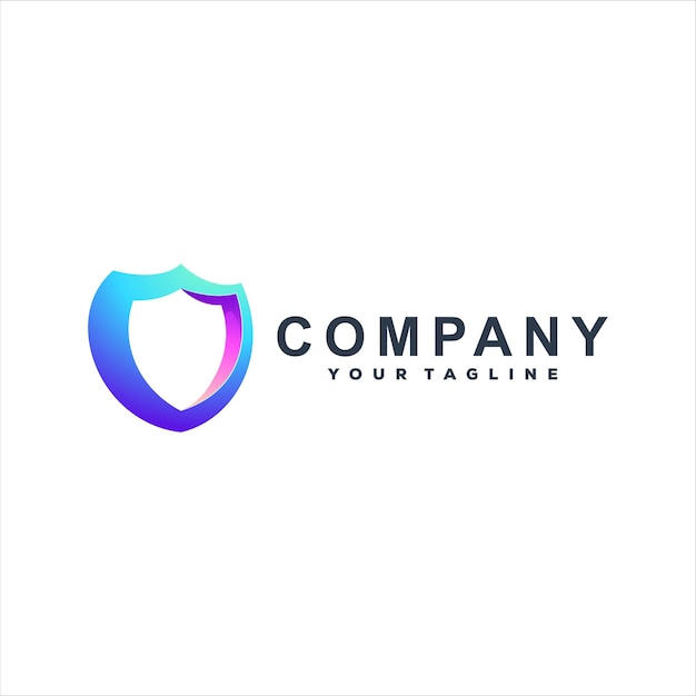 Shield color gradient logo design