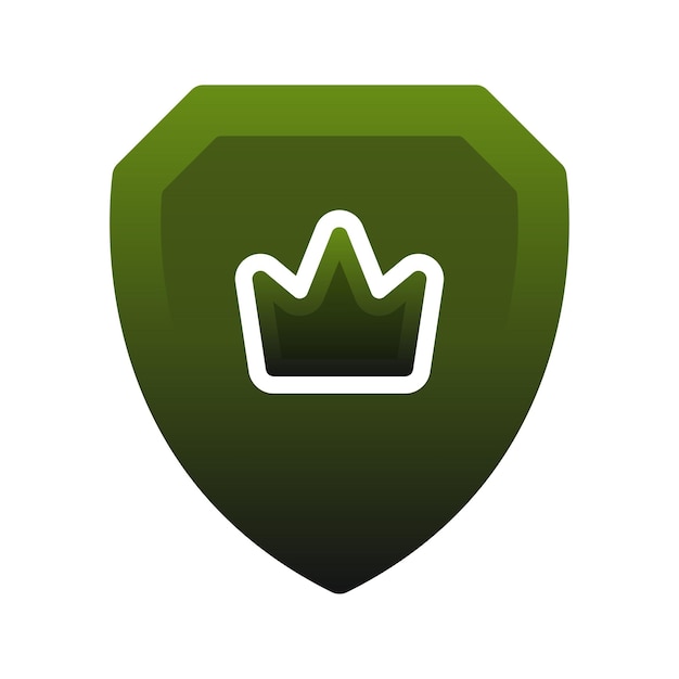 Shield crown gradient logo design template icon