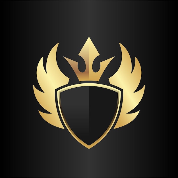 shield crown wing luxury logo