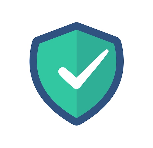 Shield data protection status a check mark