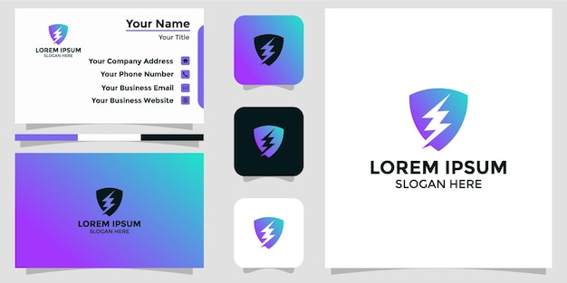 Shield design logo and branding card