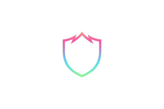 Shield design logo template with colorful gradient