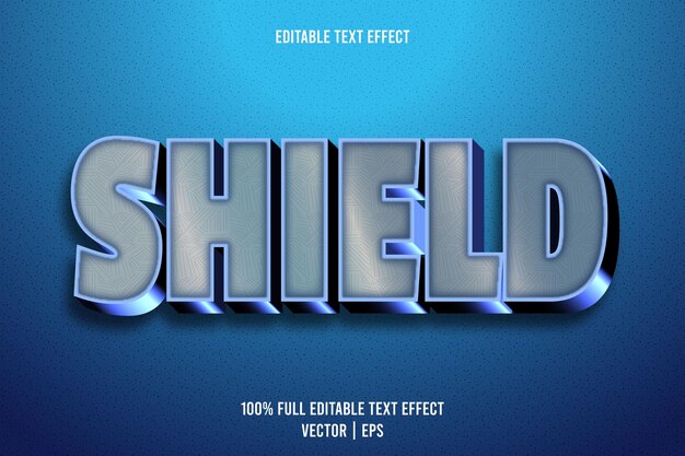 Shield editable text effect 3 dimension emboss luxury style