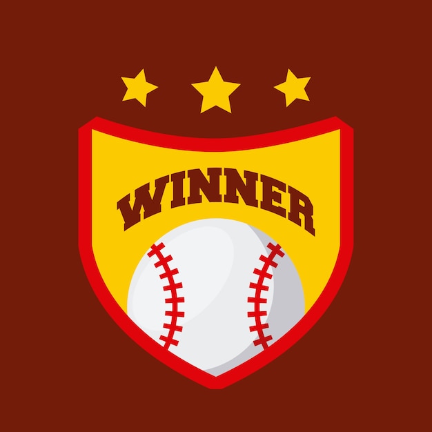 shield emblem of baseball sport with ball icon 