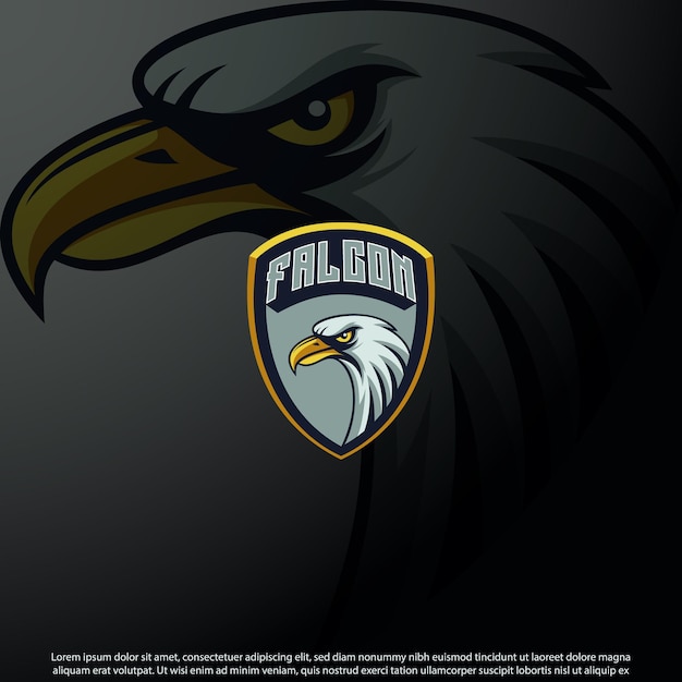 Shield falcon logo-ontwerp goed gebruik voor symbool identyti embleem badge en meer