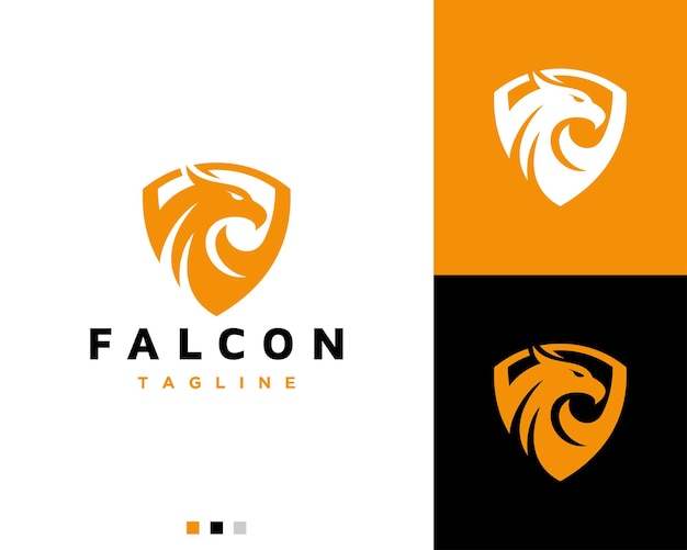 Shield falcon modern logo design template