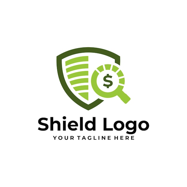 Shield finance logo design vector template