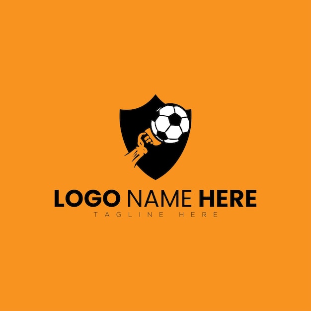 Shield football gym logo on orange background