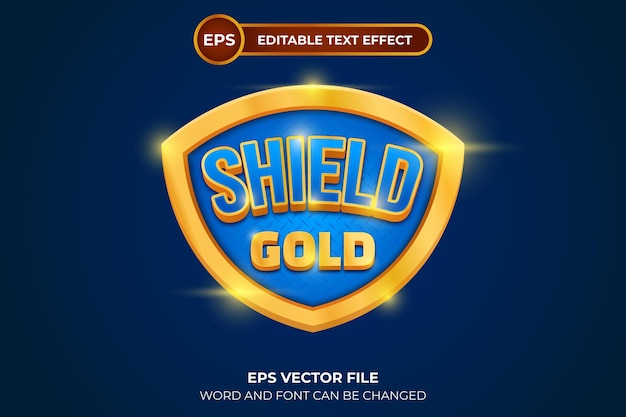 Vector shield gold editable text effect