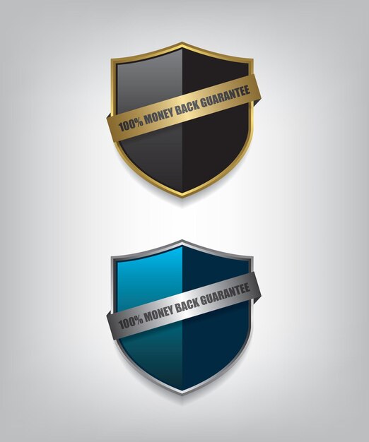 Vector shield guarantee badge illustration