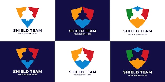 Vector shield or guard symbol combined with community logo concept