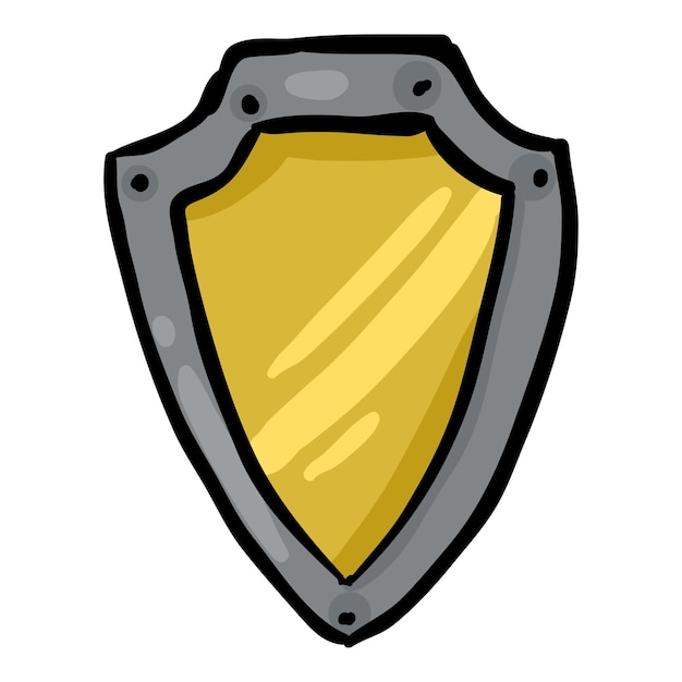 Vector shield hand drawn doodle icon