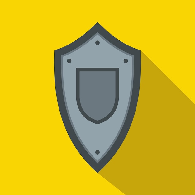 Shield icon in flat style for any design