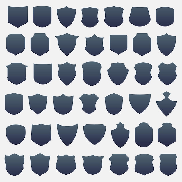 Vector shield icon set. simple shield logo. vector illustration