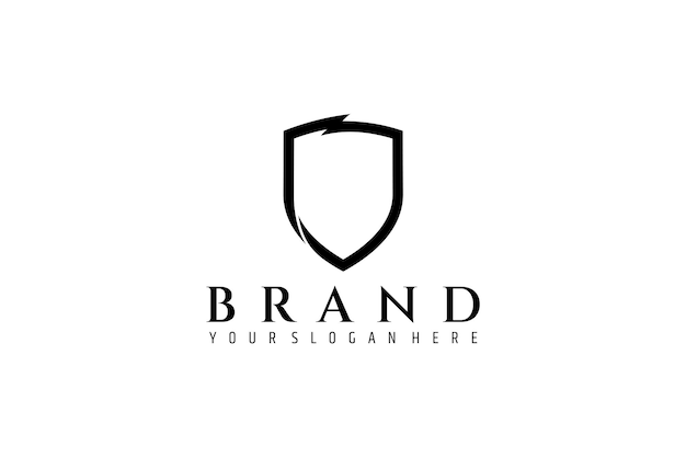 shield icon template isolated flat style vector logo design