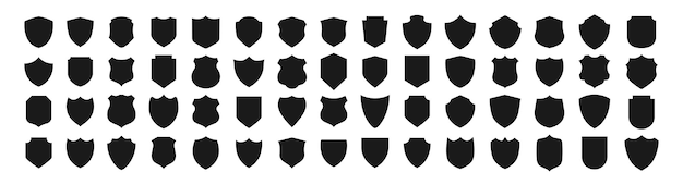 Shield icons set Protect shield vector Design elements for concept of safety and protection