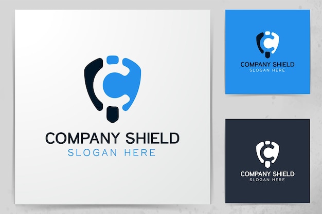 Vector shield and letter c logo designs vector illustration