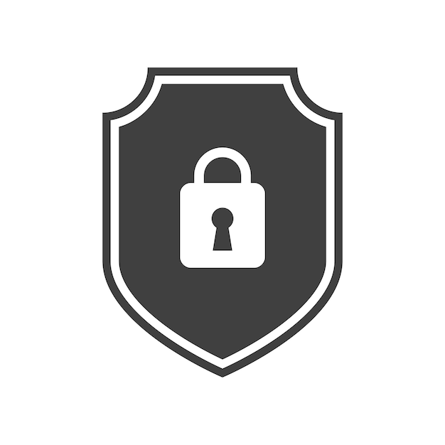 Shield and lock icon template