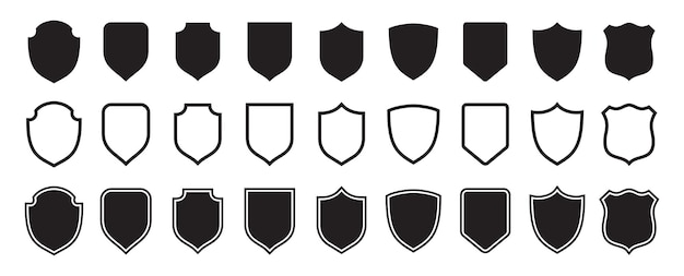 Shield logo bescherming beveiligingspictogram set