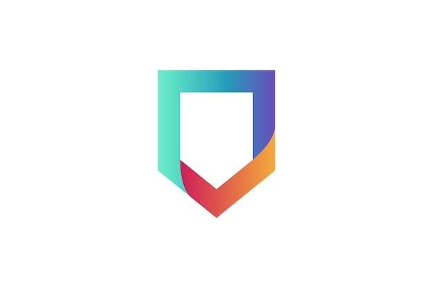 Vector shield logo design color gradient