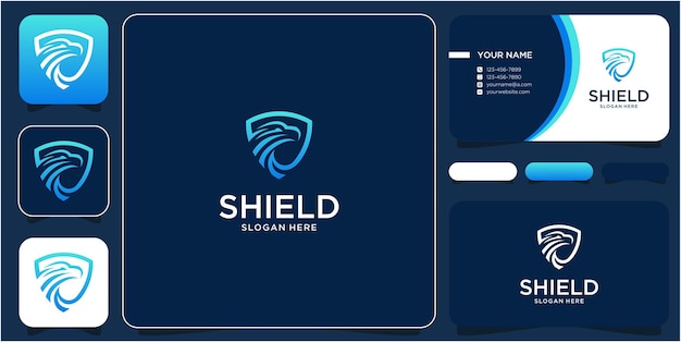 Shield logo design and eagle