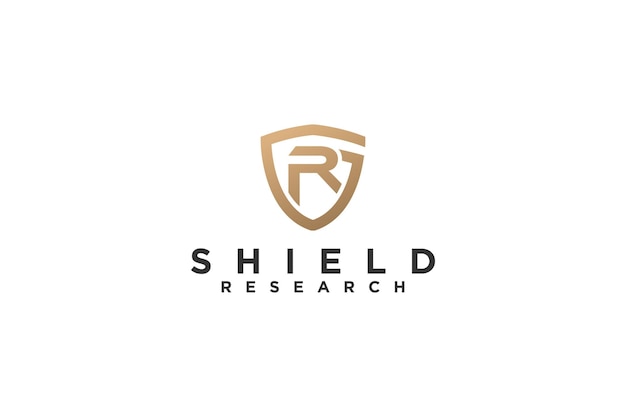 Shield logo design initial R letter and G letter cyber data guard modern technology icon symbol