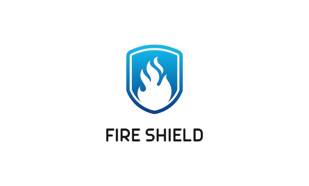 Shield 로고 디자인 벡터, Fire Shield 로고 디자인 개념 벡터