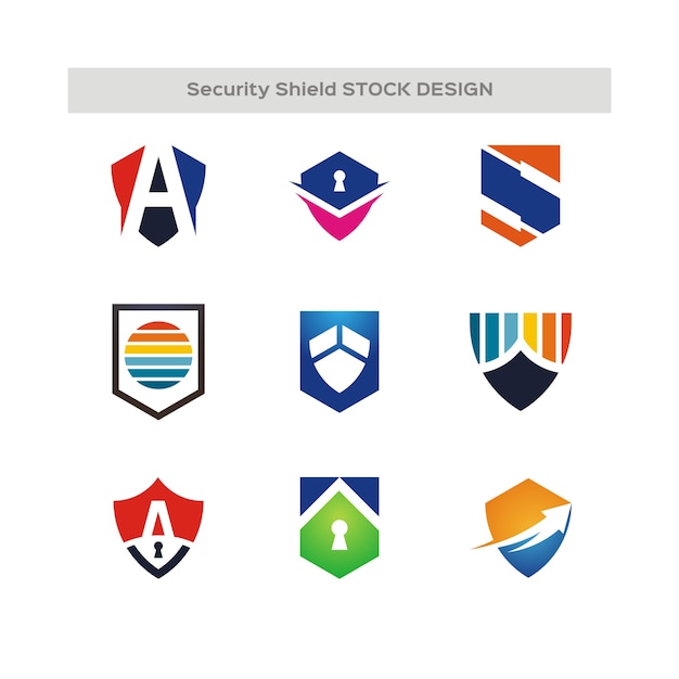 Shield logo set