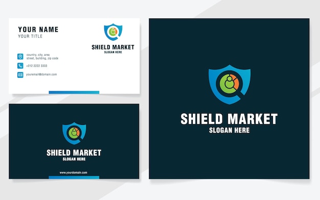 Shield market logo template on modern style