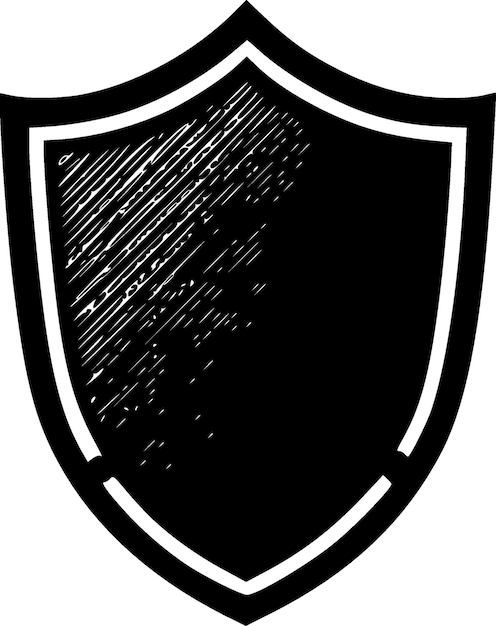 Shield Minimalist en Simple Silhouette Vector illustratie